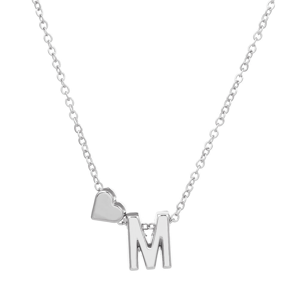 IG Style Letter Heart Shape Alloy Plating Women's Pendant Necklace