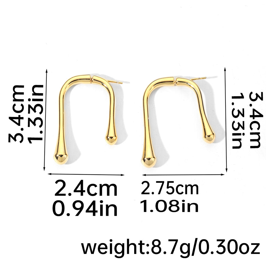 1 Pair Simple Style Irregular Plating Copper 18K Gold Plated Silver Plated Drop Earrings