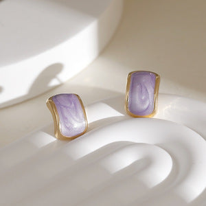 1 Pair Vintage Style Simple Style Geometric Square Plating Copper 18K Gold Plated Ear Studs