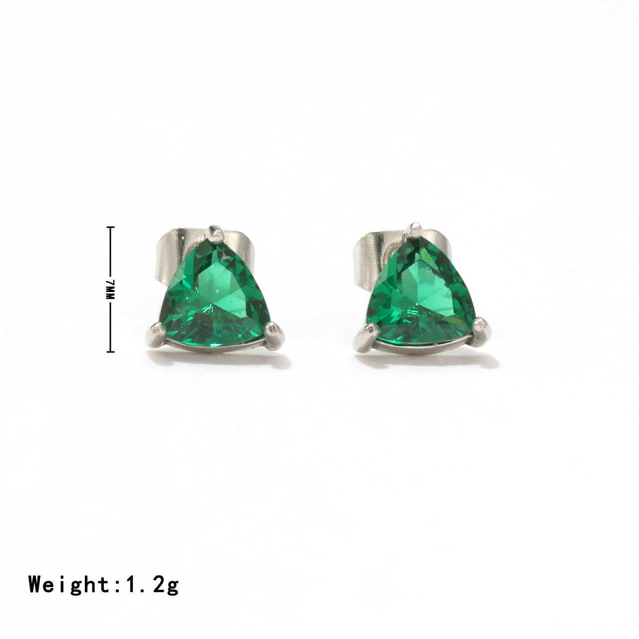 1 Pair Simple Style Triangle Inlay Stainless Steel Zircon White Gold Plated Gold Plated Ear Studs