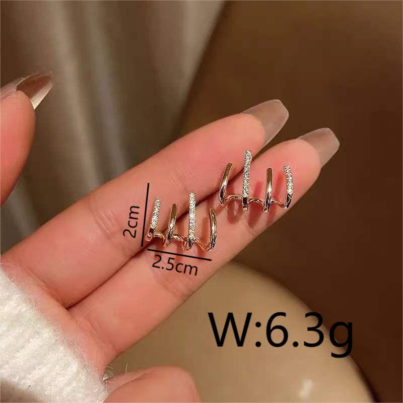 1 Pair Vintage Style Sweet Simple Style Geometric Plating Inlay Copper Zircon 18K Gold Plated Ear Studs