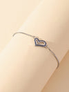 Stainless Steel Silver Plated Simple Style Classic Style Heart Shape Hollow Out Inlay Zircon Bracelets