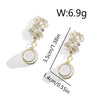 1 Pair Vintage Style Simple Style Flower Inlay Copper Zircon 18K Gold Plated Drop Earrings