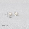 1 Pair Simple Style Flower Inlay Copper Artificial Pearls Zircon White Gold Plated Ear Studs