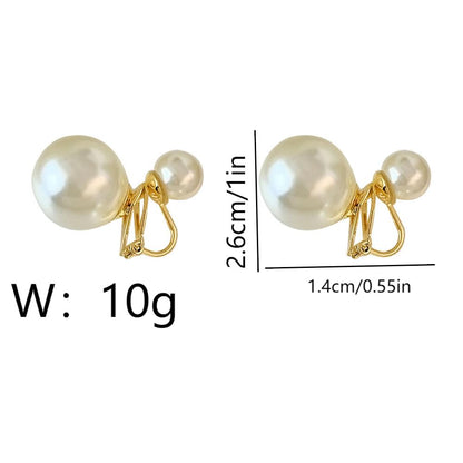 1 Pair Elegant Glam Luxurious Round Inlay Copper Pearl 18K Gold Plated Ear Cuffs