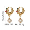 1 Pair Vintage Style Simple Style Geometric Pearl Copper 18K Gold Plated Drop Earrings