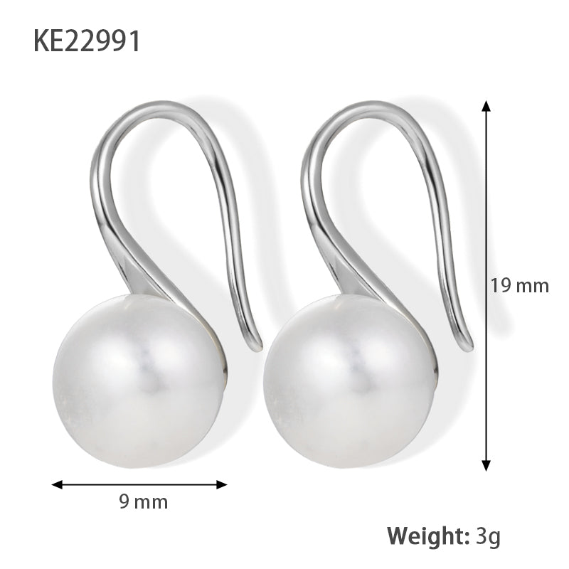 1 Pair Elegant Wedding Pastoral Round Inlay Imitation Pearl Pearl Zircon White Gold Plated Gold Plated Ear Studs Ear Hook