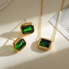 Stainless Steel Simple Style Square Plating Inlay Zircon Earrings Necklace