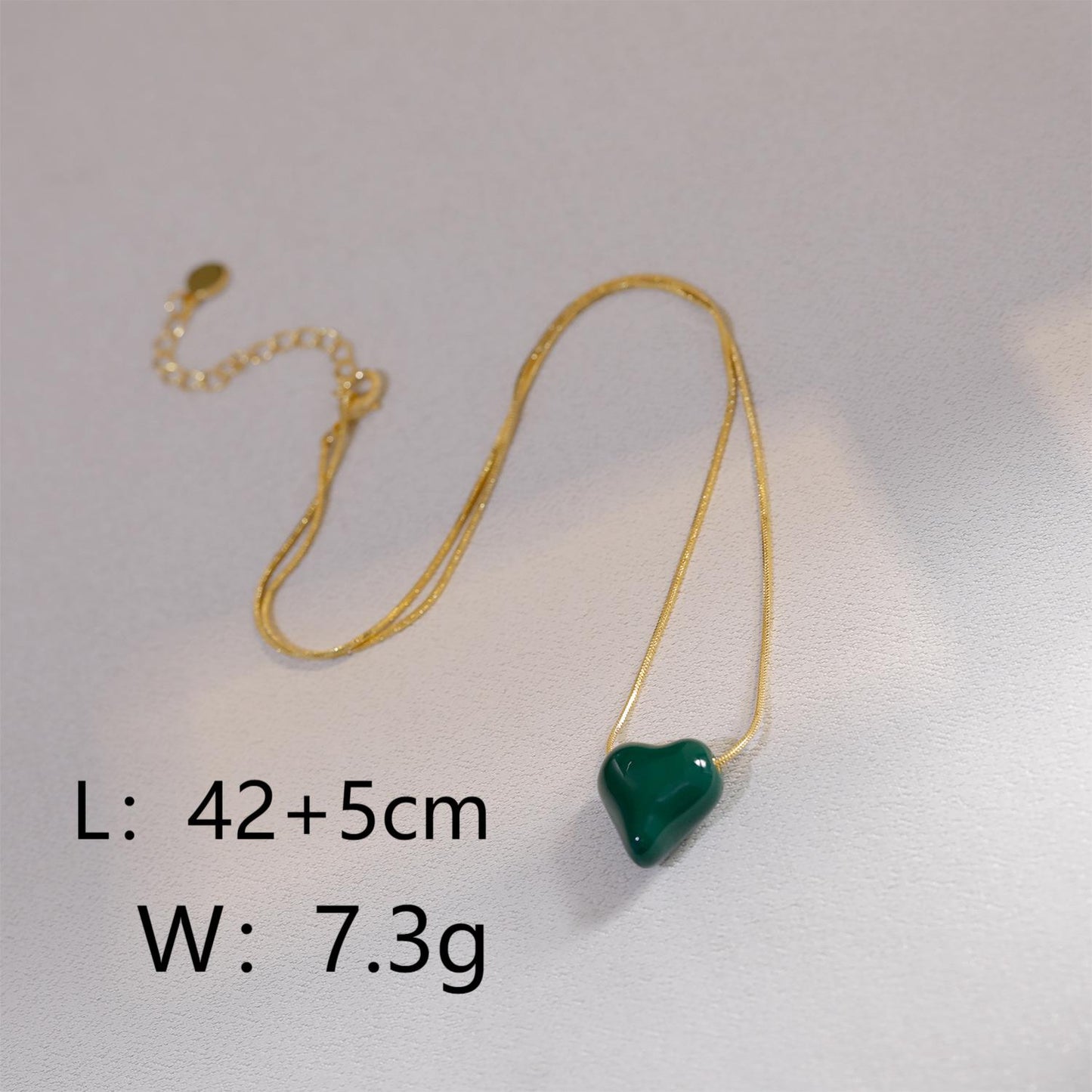 Copper Casual Simple Style Heart Shape Enamel Pendant Necklace