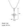 Titanium Steel 18K Gold Plated Simple Style Star Inlay Zircon Pendant Necklace