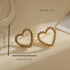 1 Pair Simple Style Heart Shape Inlay Stainless Steel Zircon 18K Gold Plated Earrings