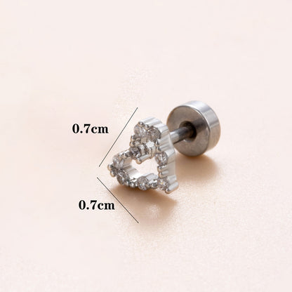 1 Piece Ear Cartilage Rings & Studs Classic Style Geometric Stainless Steel Copper Polishing Plating Inlay Zircon 18K Gold Plated Ear Cartilage Rings & Studs