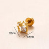 1 Piece Classic Style Heart Shape Polishing Plating Stainless Steel Copper Zircon 18K Gold Plated Ear Studs