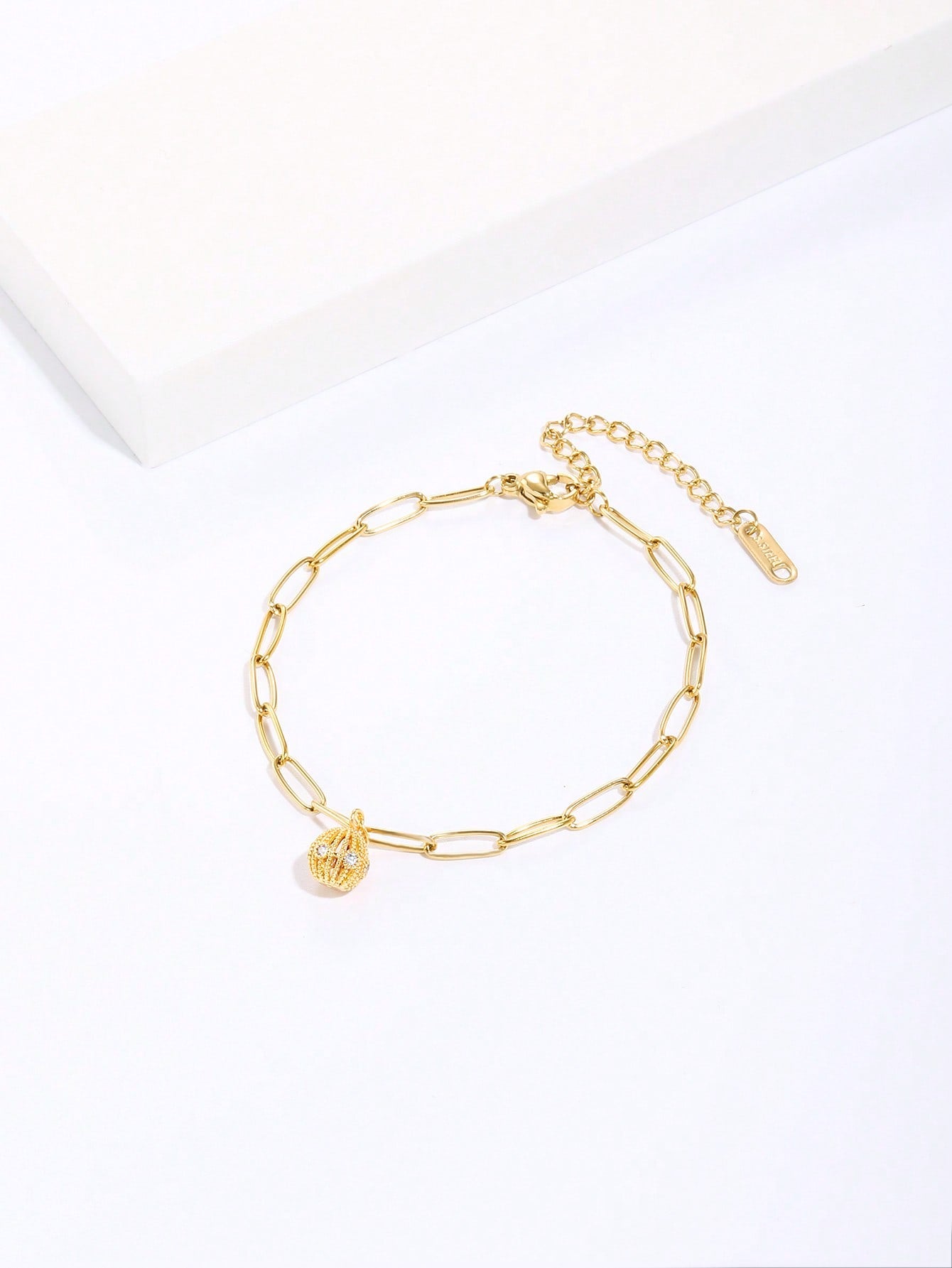 Copper 18K Gold Plated IG Style Fashion Heart Shape Ball Inlay Zircon Bracelets