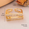 Wholesale Shiny Geometric Copper Inlay 18K Gold Plated Silver Plated Zircon Rings