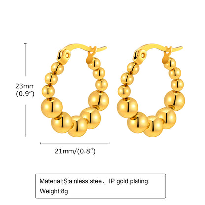 1 Pair IG Style Geometric Stainless Steel 18K Gold Plated Earrings