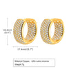 1 Pair IG Style C Shape Inlay Copper Zircon 18K Gold Plated Earrings