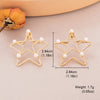 1 Pair Elegant Shiny Pentagram Pearl Artificial Pearl Copper Zircon 18K Gold Plated Ear Studs