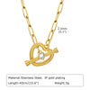 Stainless Steel Copper 18K Gold Plated IG Style Round Heart Shape Flower Toggle Inlay Shell Zircon Necklace