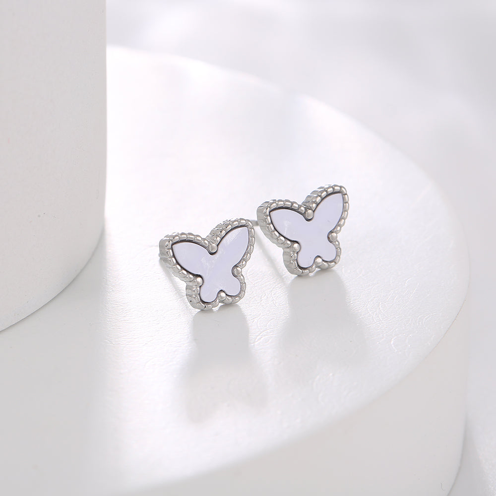 1 Pair Casual Simple Style Butterfly Stainless Steel Shell 18K Gold Plated Ear Studs