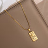 Stainless Steel 18K Gold Plated Retro Simple Style Sun Pendant Necklace