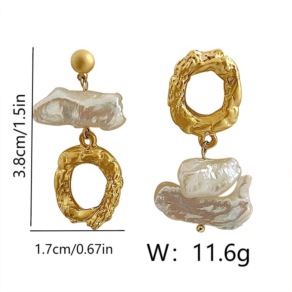 1 Pair Elegant Vintage Style Irregular Copper 18K Gold Plated Drop Earrings