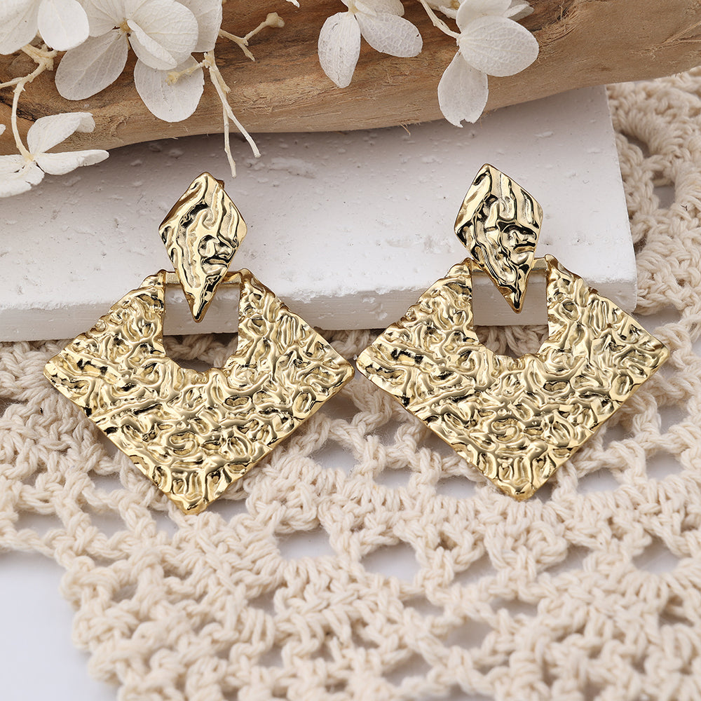 1 Pair IG Style Casual Heart Shape Stainless Steel Natural Stone 18K Gold Plated Drop Earrings