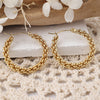 1 Pair IG Style Casual Geometric Stainless Steel 18K Gold Plated Hoop Earrings