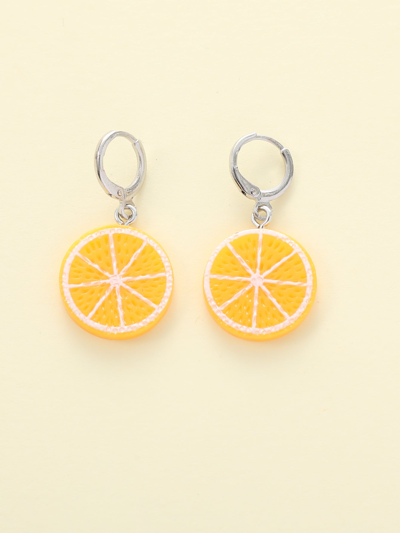 1 Piece Cute Funny Cartoon Orange Alloy Resin Drop Earrings