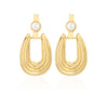 1 Pair Retro Round Plating Inlay Iron Pearl Drop Earrings