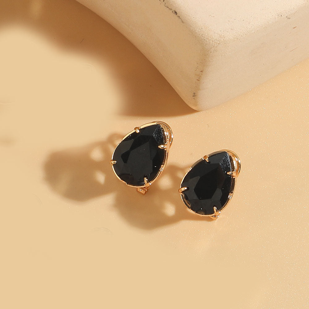 1 Pair Vintage Style Simple Style Commute Water Droplets Inlay Copper Zircon 14K Gold Plated Ear Studs