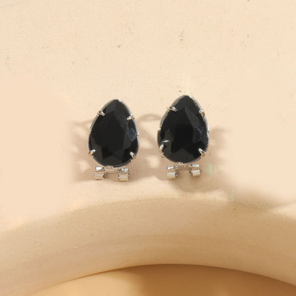 1 Pair Vintage Style Simple Style Commute Water Droplets Inlay Copper Zircon 14K Gold Plated Ear Studs