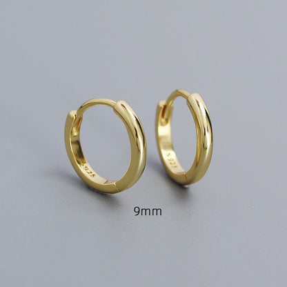 1 Pair Simple Style Round Plating Sterling Silver Hoop Earrings