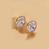 1 Pair Vintage Style Simple Style Commute Oval Inlay Copper Zircon 14K Gold Plated Ear Studs