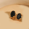 1 Pair Vintage Style Simple Style Commute Oval Inlay Copper Zircon 14K Gold Plated Ear Studs