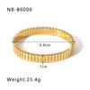 Stainless Steel 18K Gold Plated Simple Style Geometric Inlay Zircon Bangle