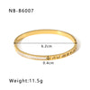 Stainless Steel 18K Gold Plated Simple Style Geometric Inlay Zircon Bangle