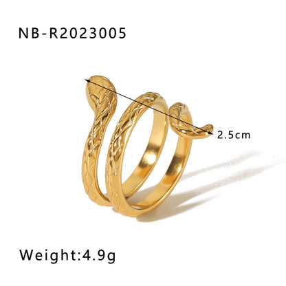 Stainless Steel IG Style Snake Plating Open Rings