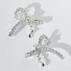 Copper Elegant Glam Bow Knot Plating Inlay Zircon Rings Earrings