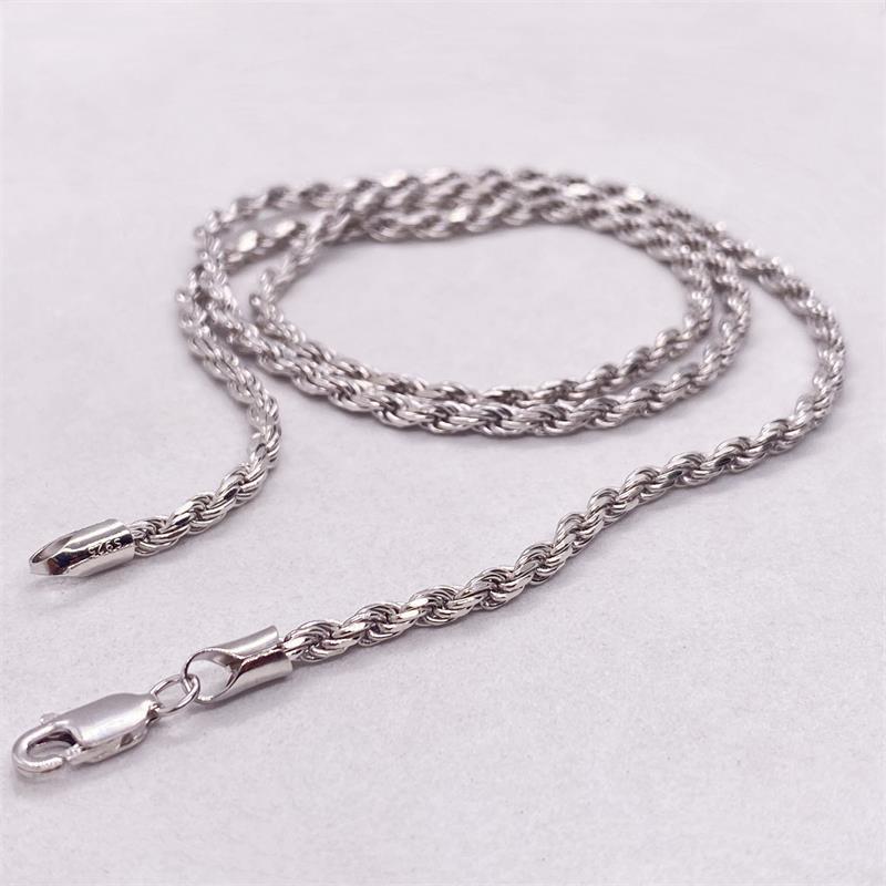 Sterling Silver Simple Style Solid Color Plating Necklace