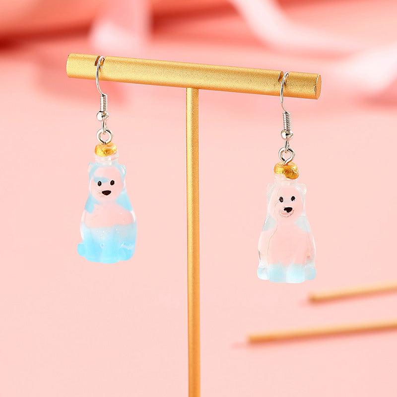 1 Pair Cute Bear Arylic Ear Hook