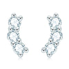 Simple Style Flower Sterling Silver Moissanite Ear Studs In Bulk