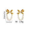 1 Pair Sweet British Style Flower Enamel Plating Inlay Imitation Pearl Copper Zircon 18K Gold Plated Ear Studs