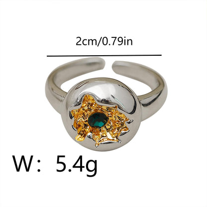 Wholesale Simple Style Technology Copper Plating 18K Gold Plated Open Rings