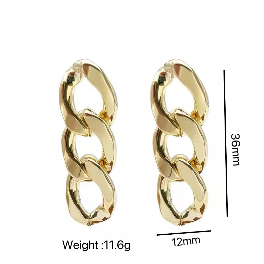 1 Pair IG Style Geometric Stainless Steel Gold Plated Drop Earrings