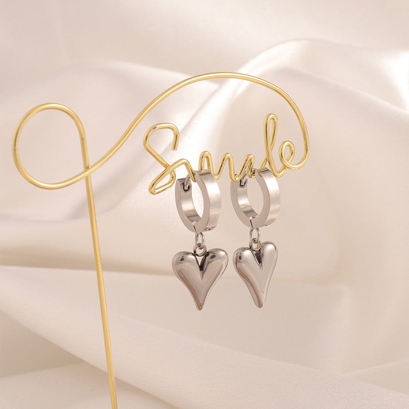 1 Pair Simple Style Classic Style Solid Color Stainless Steel Drop Earrings