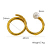 Stainless Steel 14K Gold Plated Simple Style Geometric Inlay Artificial Pearls Natural Stone Agate Open Rings