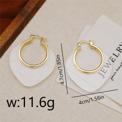 1 Pair Elegant Sweet Triangle Plating Copper 18K Gold Plated Earrings