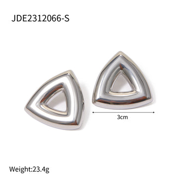 1 Pair Simple Style Classic Style Solid Color Plating Stainless Steel 18K Gold Plated Ear Studs