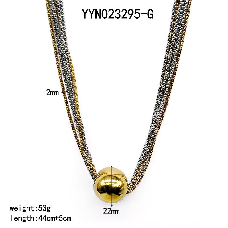 Wholesale Casual Streetwear Geometric Stainless Steel Plating 18k Gold Plated Necklace